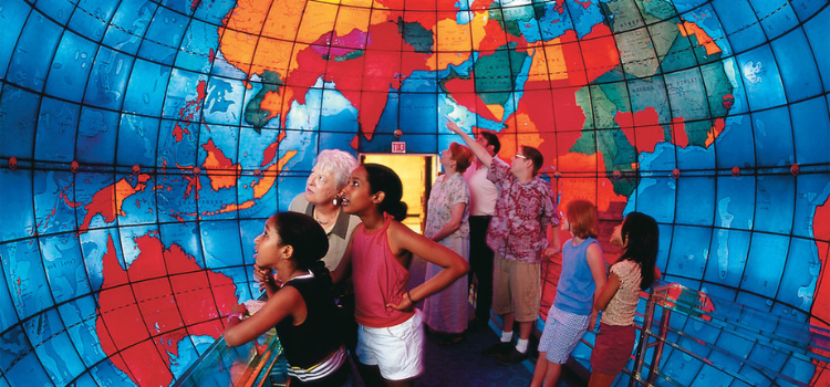 The Mapparium is located inside The Mary Baker Eddy Library.